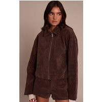 Dark Brown Suede Tailored Shorts | PrettyLittleThing UK