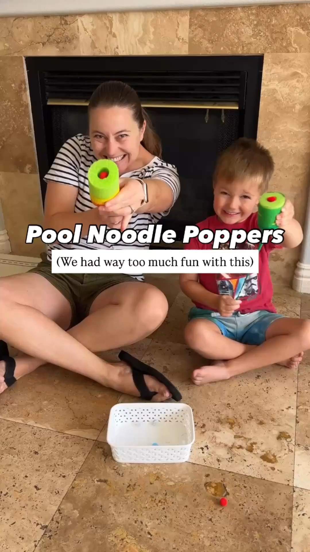 This is a great alternative for fireworks! We used Makedo kid-safe tools to cut the pool noodle so my kids could be involved. Make sure you use small enough Pom Poms so it will work properly. 

#LTKFamily #LTKKids