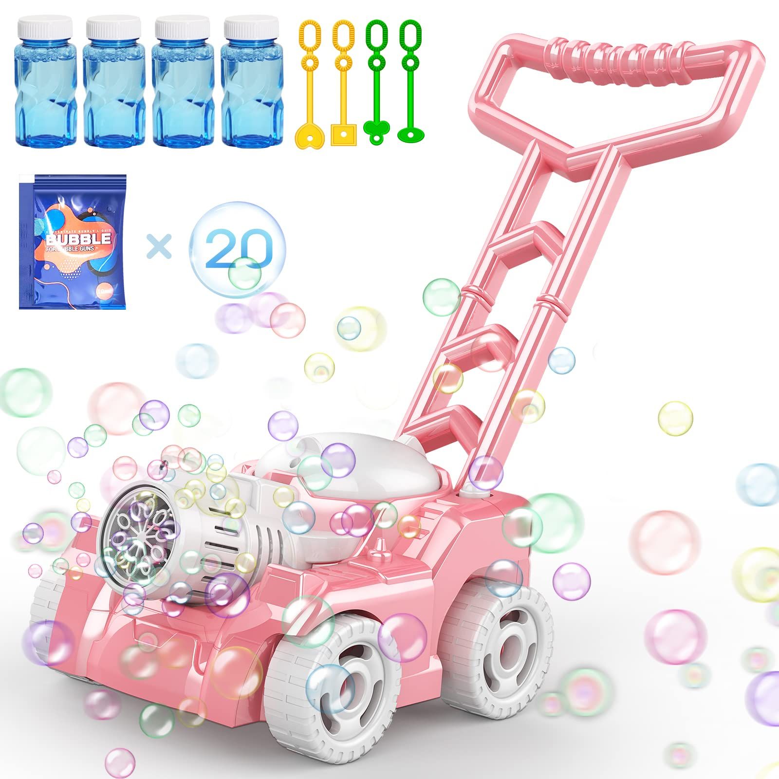Bubble Machine,Bubble Blower Maker,Bubble Lawn Mower for Toddlers 1-3,Summer Outdoor Push Backyar... | Amazon (US)