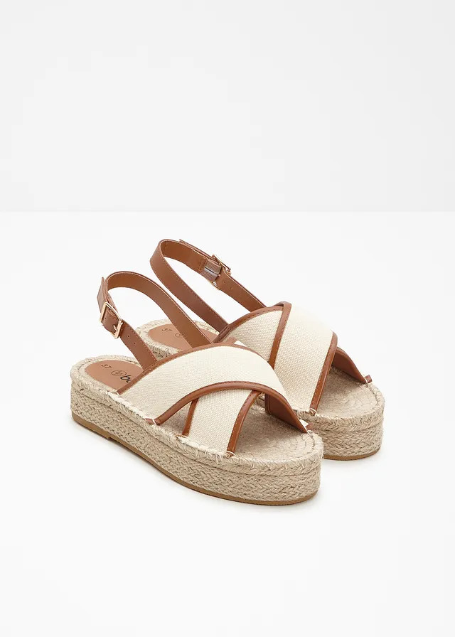 Plateau sandalen ecru-cognac | Bonprix NL (Influencer)