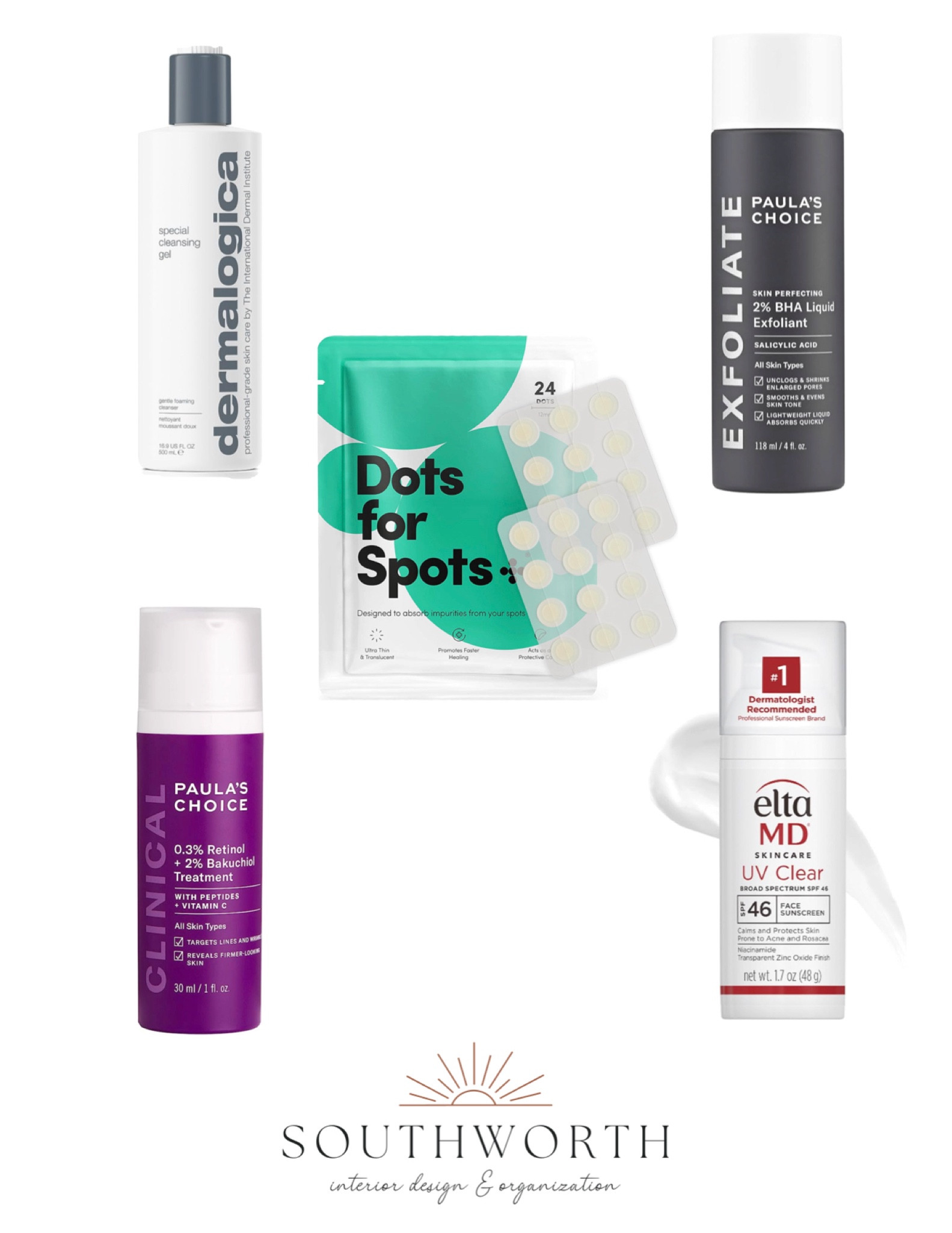 Southworth Interior Design’s ultimate favorite products for acne prone skin and/or oily skin. 

I had bad acne when I was in middle school. As a result, I am extremely picky about what I put on my face. I swear by all of these products and use them
daily or regularly. My all time favorite that I discovered a couple years ago is the 2% BHA Liquid Exfoliant by Paula’s Choice. It has noticeably decreased my pore size. I use it every morning and night.

rise + SHINE ☀️ 

#LTKfindsunder50 #LTKbeauty #LTKfindsunder100