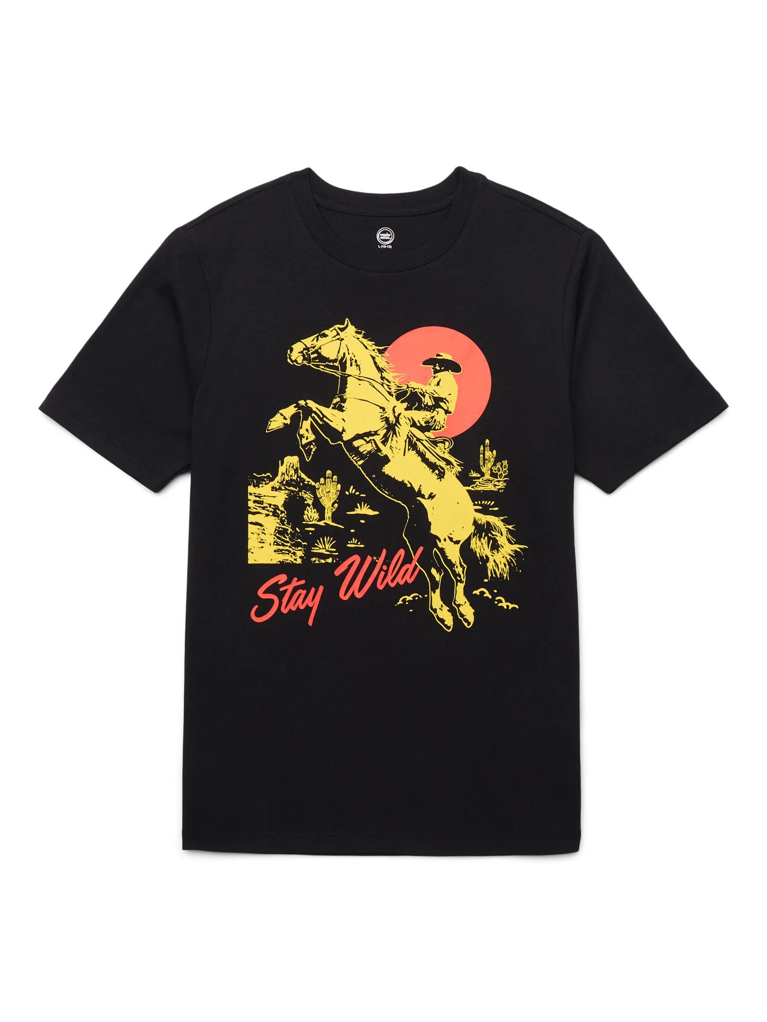 Wonder Nation Boys Western Stay Wild Graphic Tee, Sizes XS-XXL | Walmart (US)