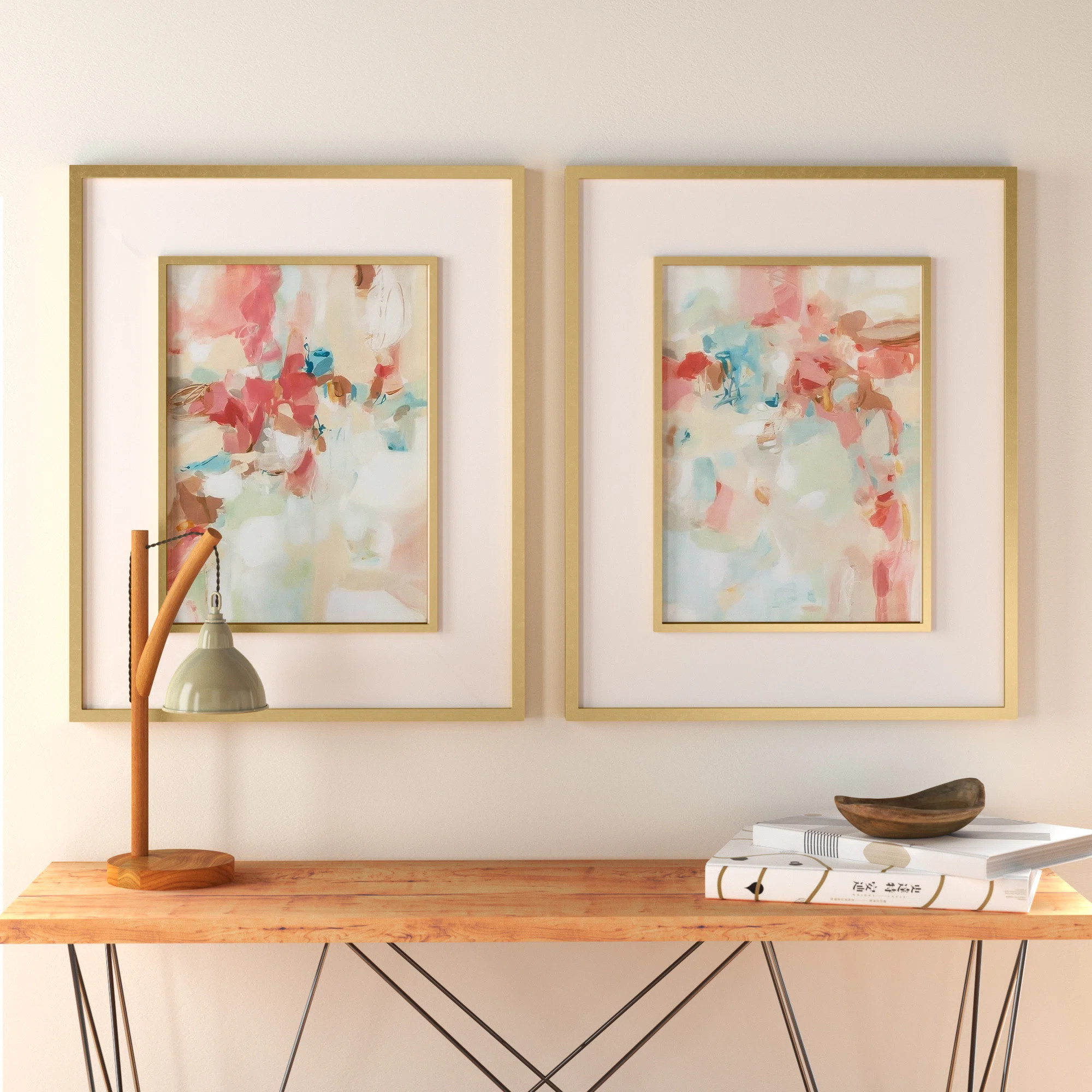 " A Touch Of Blush And Rosewood Fences " by Grace Feyock 2 - Pieces Painting Print | Wayfair North America