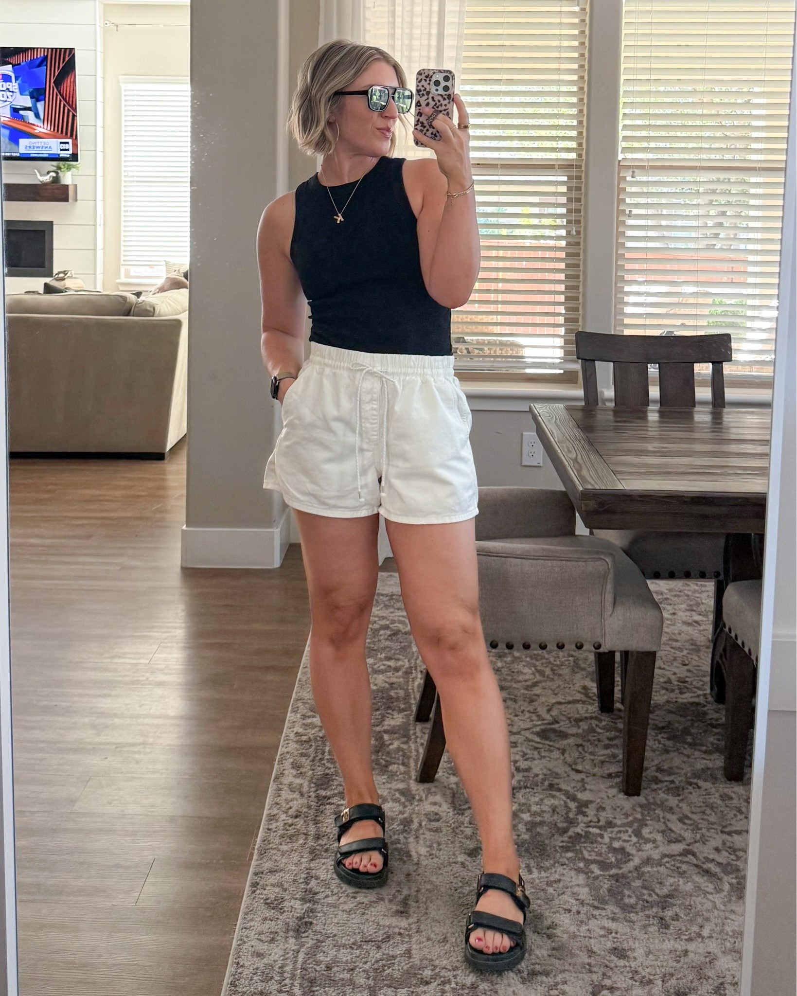 Tie waist white shorts - if between sizes go up!!!

#LTKdayinmylife #LTKmomlife