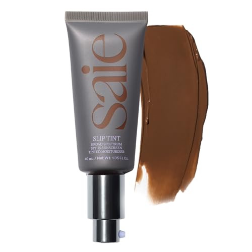 Saie Slip Tint Tinted Moisturizer with SPF 35 - Light Coverage, Glowy Skin Tint & Mineral Sunscreen for Face with Hydrating Hyaluronic Acid - Summer Makeup Essential - Shade Nine + Half (1.35 oz) | Amazon (US)