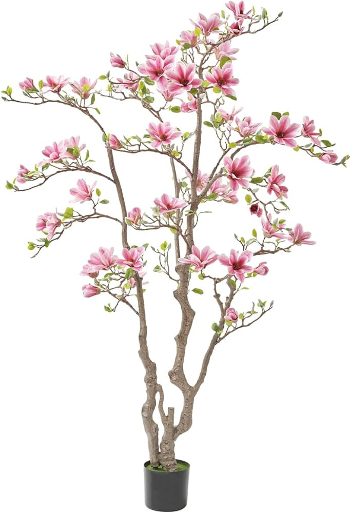 Artificial Magnolia Tree, 6.8FT Tall Fake Indoor Tree, Realistic Real Touch Leaves and Flowers, P... | Amazon (US)