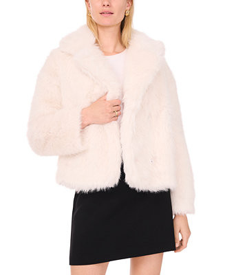 Women's Faux-Fur V-Neck Long Sleeve Jacket | Macy's