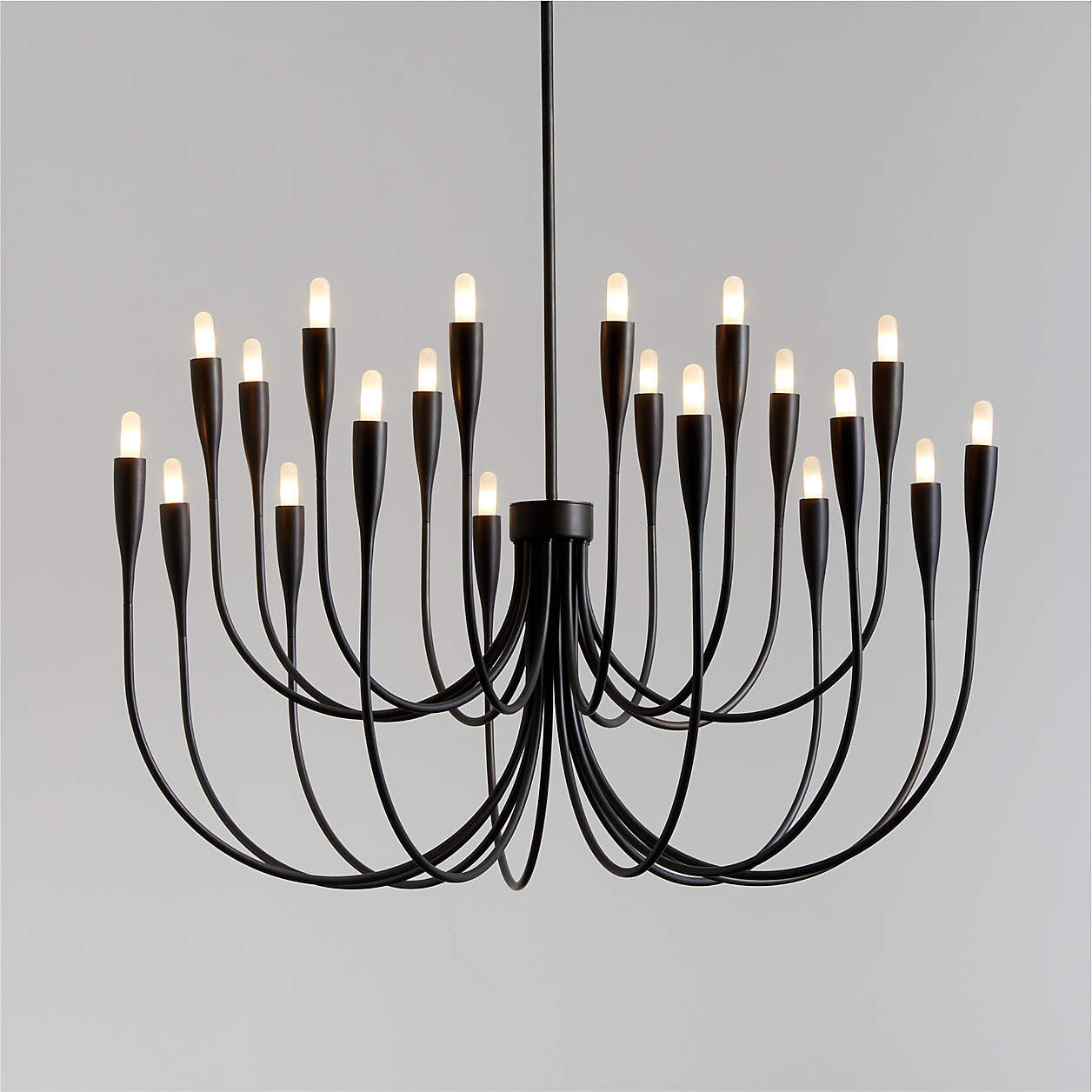 Iiona Large Black Candelabra Chandelier Light 35" + Reviews | Crate & Barrel | Crate & Barrel
