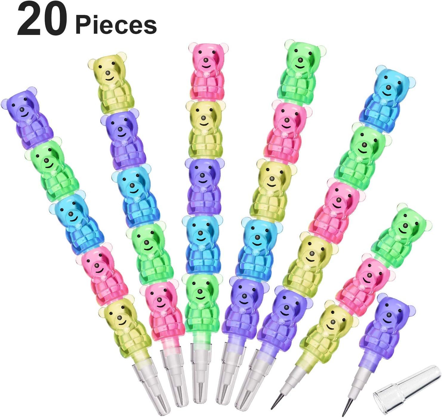 Chinco Stackable Plastic Bear Pencils, Bear Shaped Stacking Pencil Birthday Goody Bag Filler Part... | Amazon (US)