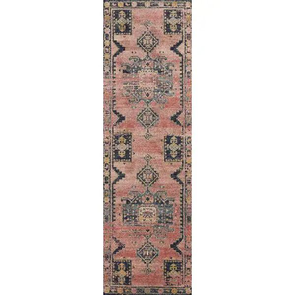 Alexander Home Luxe Rose Antiqued Distressed Area Rug - - 30732958 | Bed Bath & Beyond