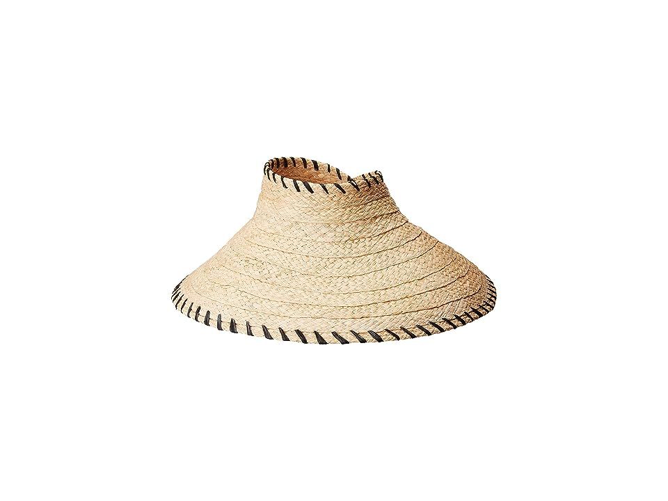Hat Attack Roll-Up Travel Visor w/ Whipstitch Edge (Natural/Black) Traditional Hats | Zappos