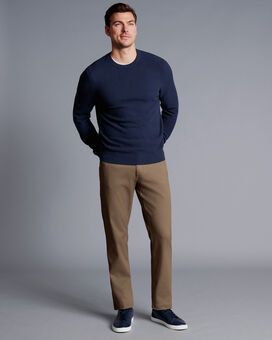 Washed Texture 5 Pocket Pants - Taupe | Charles Tyrwhitt