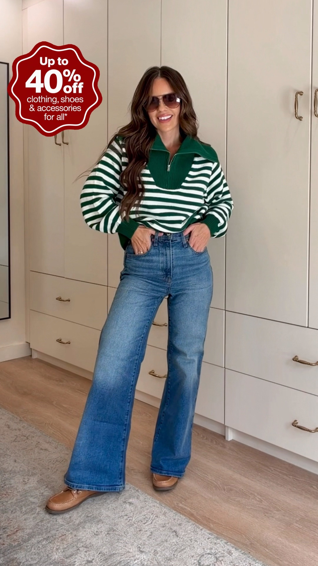 Small in top
Jeans in a 2 short 

SALE ALERT! 🎉 Target is having a big sale for Labor Day weekend on some recent pieces I’ve shared, specially denim! Now is the time to grab these fall finds! Target sale, Target, Labor Day sales, wide leg jeans, barrel jeans, fall outfit, fall dress

#LTKSaleAlert #LTKSeasonal