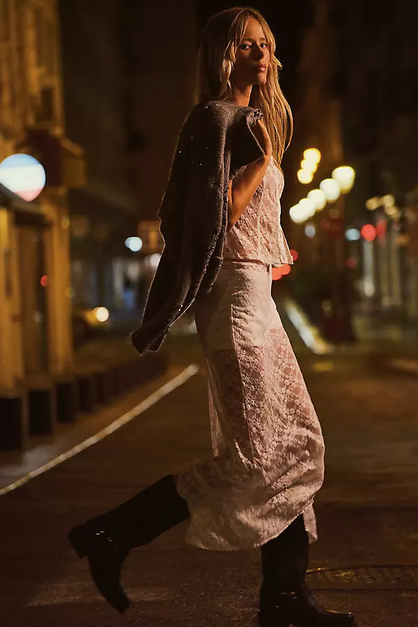 LyreBird Lace Maxi Slip Skirt | Anthropologie (US)