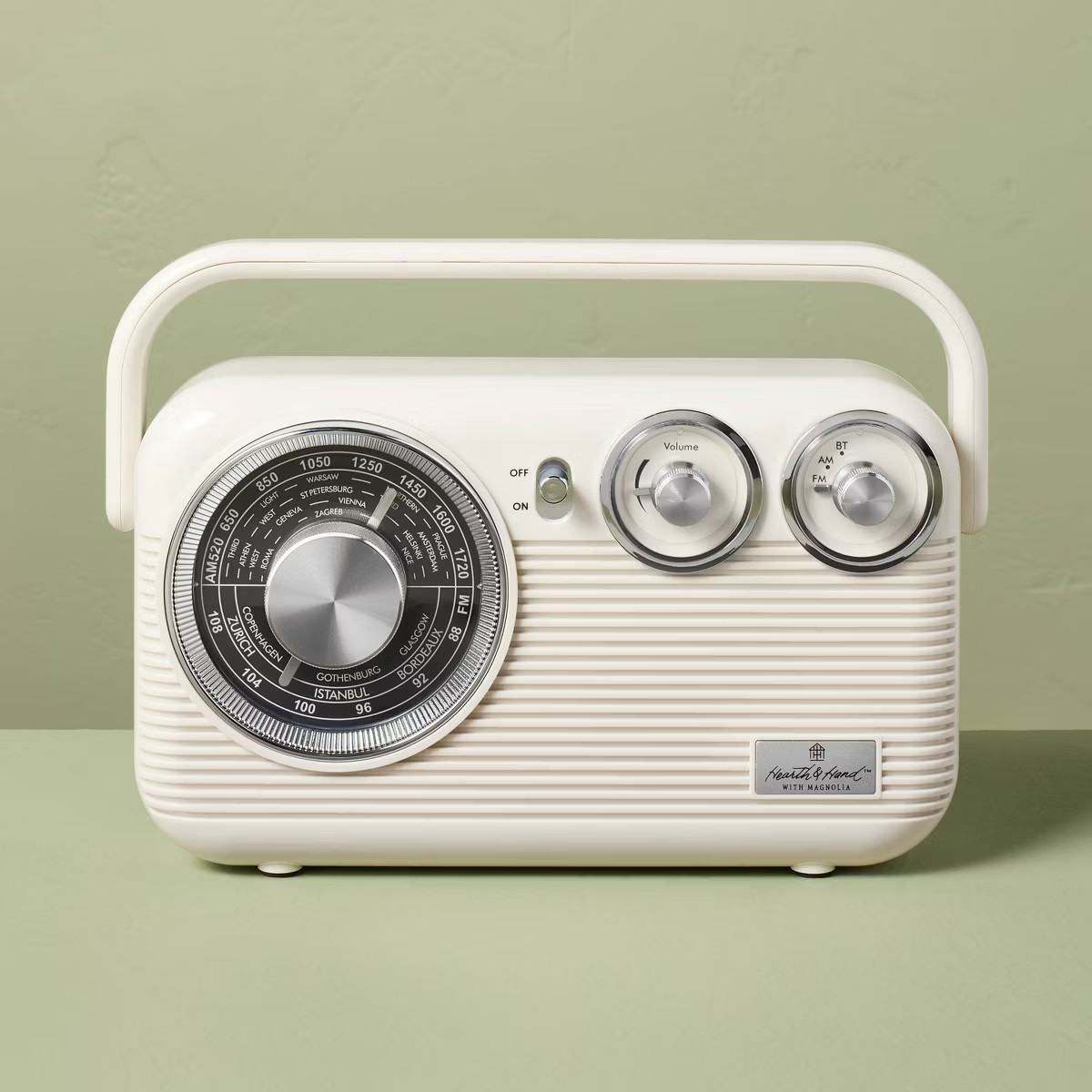 Retro Portable AM/FM Bluetooth Radio Cream - Hearth & Hand™ with Magnolia | Target