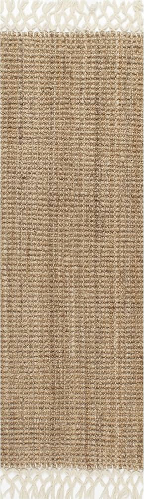 nuLOOM Raleigh Farmhouse Jute Tasseled Runner Rug, 2' 6" x 10', Natural | Amazon (US)