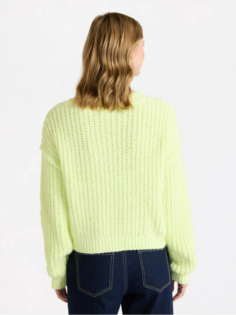 No Boundaries Cable Knit Sweater, Midweight, Women's | Walmart (US)