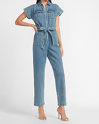 LadyGang Denim Jumpsuit | Express