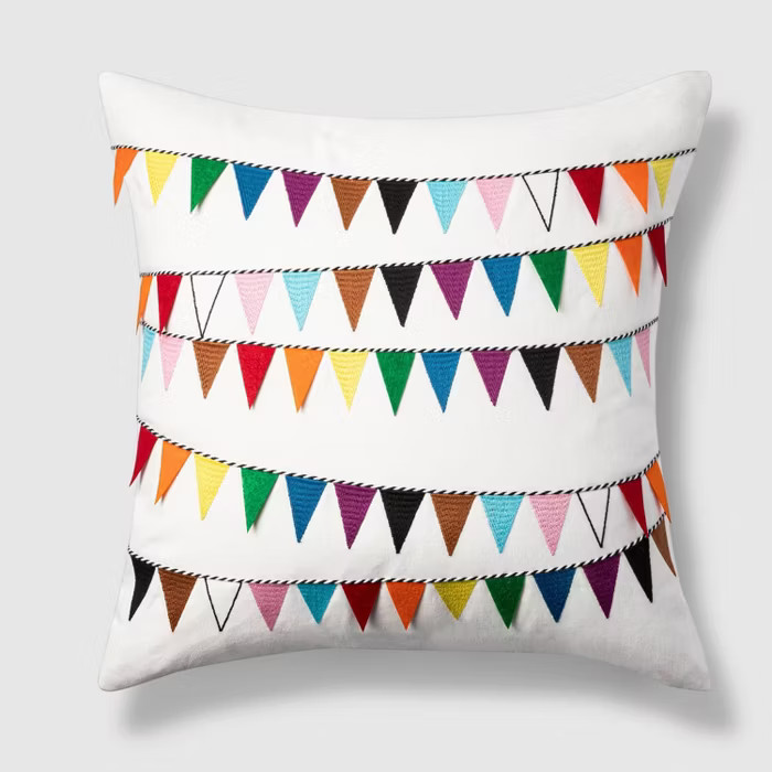 18"x18" Square Embroidered Flag Throw Pillow - Pride | Target