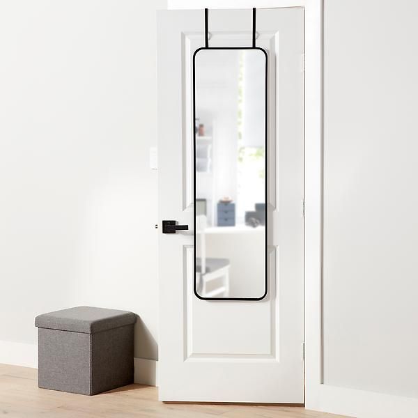 The Container Store Over The Door Mirror Black | The Container Store