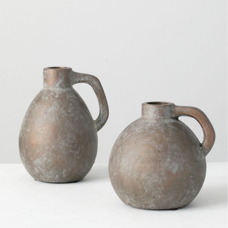 Sullivans Set of 2 Jug Vases 7.25"H & 6"H brown | Target