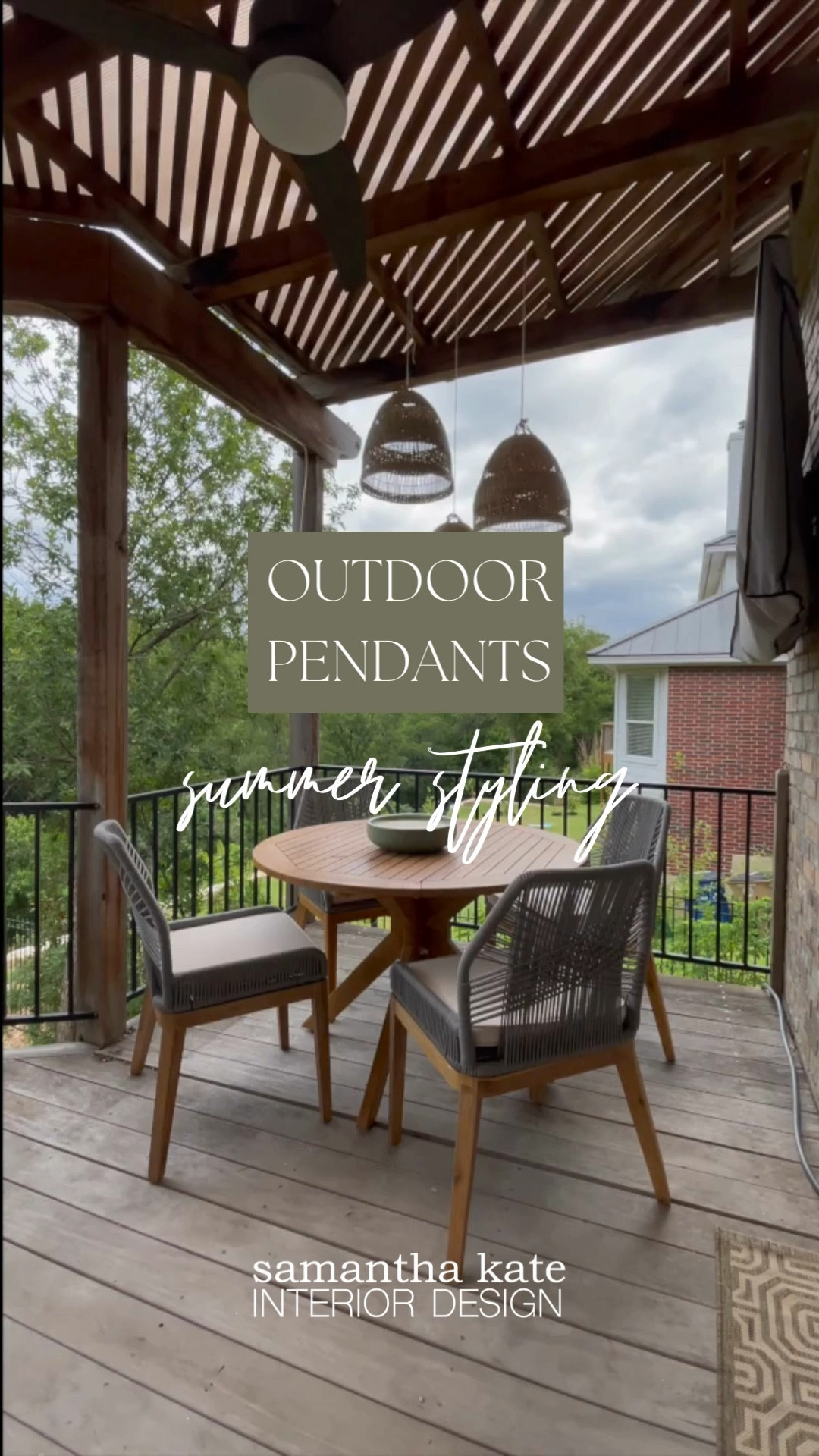 Follow me in styling my little bistro corner on my deck. Seagrass pendants, teak dining table and woven dining chairs. Curtains coming soon! Pendants are from IKEA but similar items are linked #summer #outdoordining

#LTKhome #LTKSeasonal