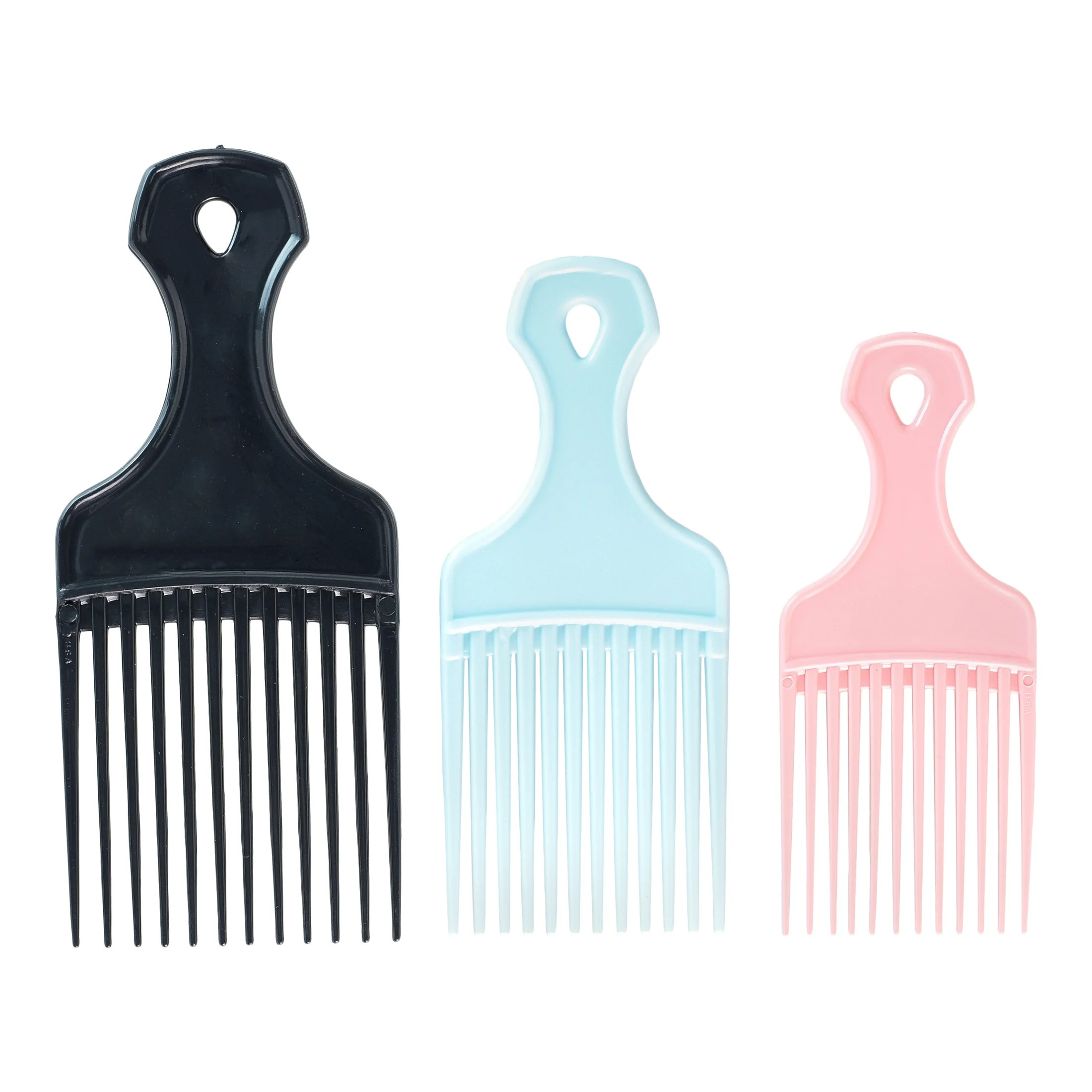 Conair Hair Pick Comb to Lift, Curl, and Coif in Multi-Size Pack in Black, Light Blue and Pink, 3... | Walmart (US)