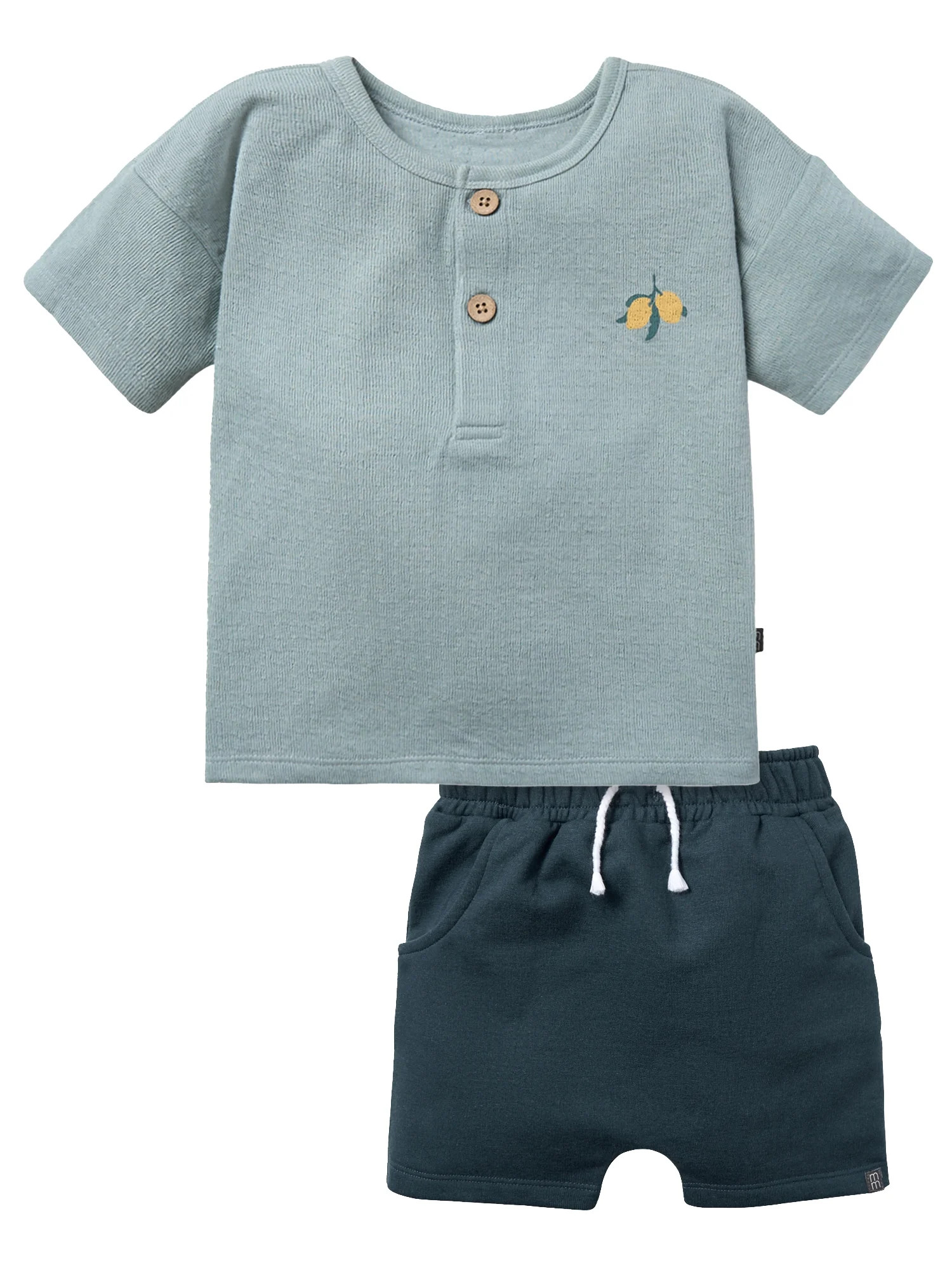 Modern Moments by Gerber Toddler Boy Organic Top and Shorts Outfit Set, Sizes 12M-5T | Walmart (US)
