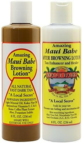 Maui Babe Before And After Browning Lotion, [2-Pack]- Before And After Sun Tan, Made In USA, 8 Ou... | Amazon (US)