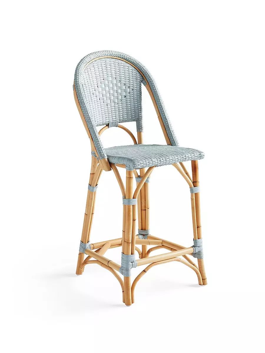Sunwashed Riviera Rattan Counter Stool | Serena and Lily