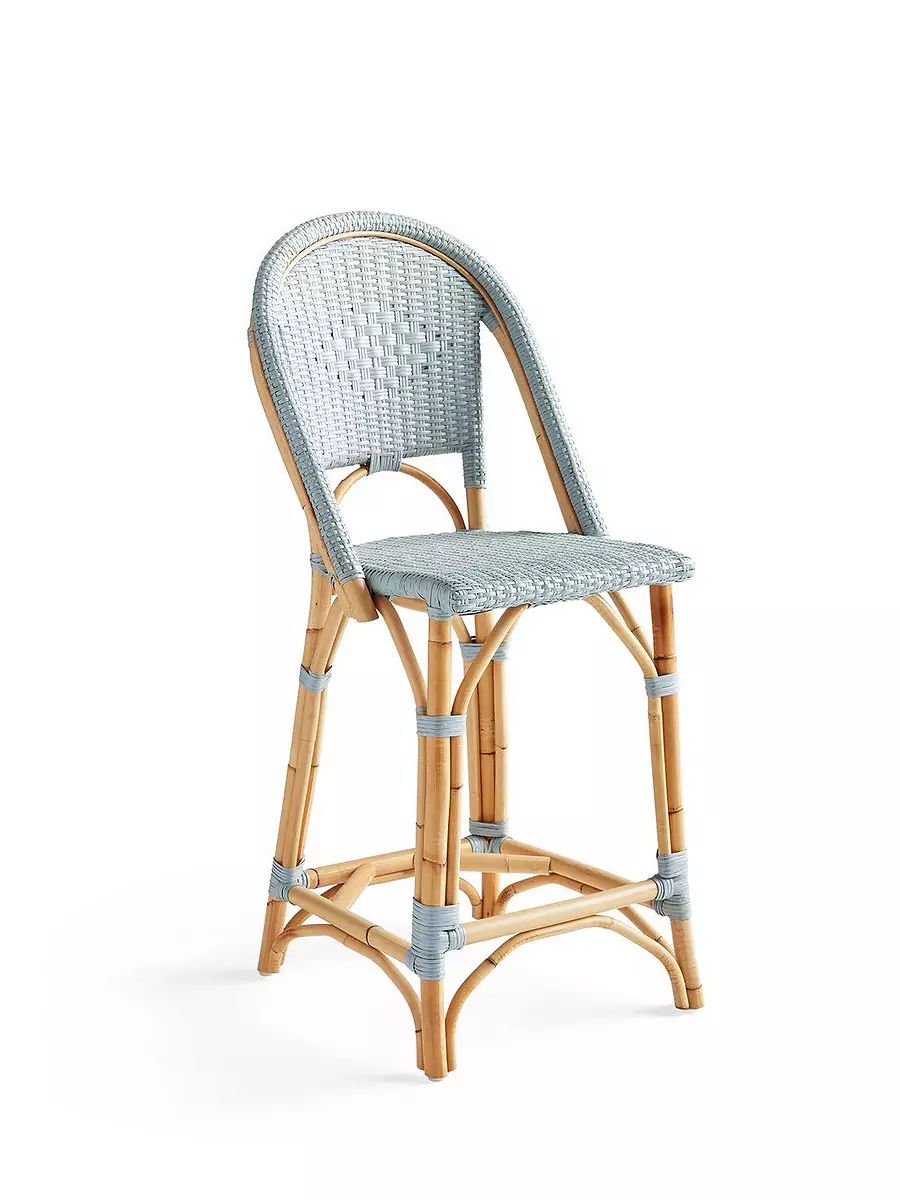 Sunwashed Riviera Rattan Counter Stool | Serena and Lily