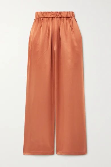 Co - Silk-satin Wide-leg Pants - Copper | NET-A-PORTER (US)