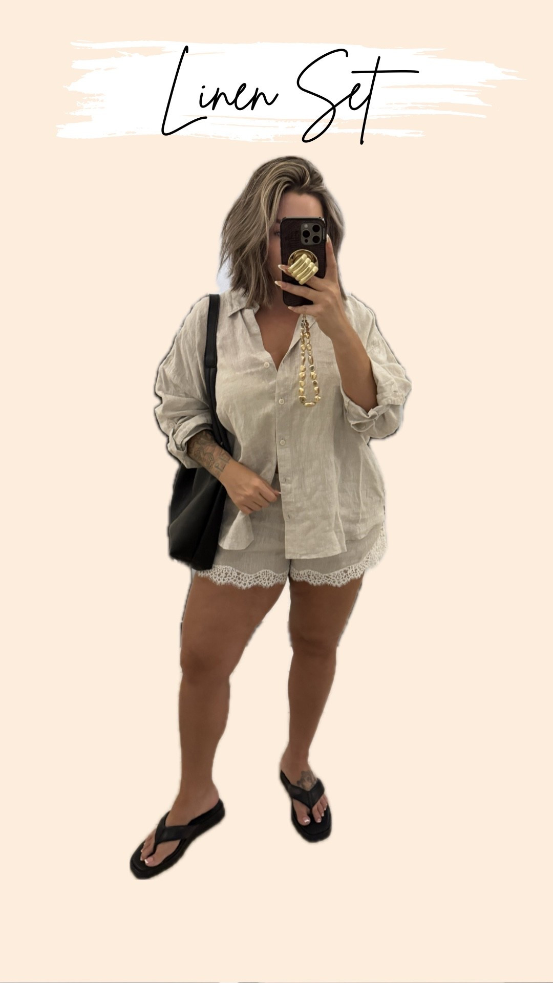 Wear as a set or as separates 

Wearing a size L in both top and bottom. I love the lace detail on these shorts so cute 😍 

Perfect for daytime styled with a flat sandal or dress it up and wear it at nighttime with a heel