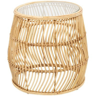 Olivia & May Rattan Handmade Wavy Woven Accent Table: No Assembly, Indoor Use, Coastal Style | Target