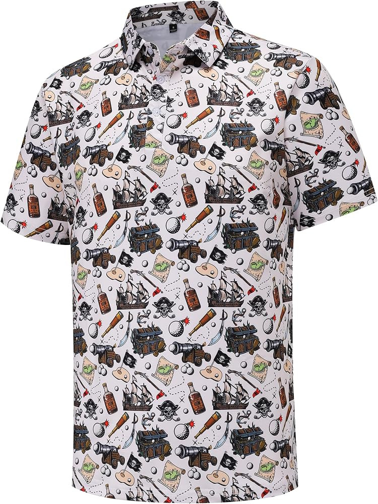 Mens Golf Polo Shirts Short Sleeve Dry Fit Print Performance Moisture Wicking Casual Funny Golf P... | Amazon (US)