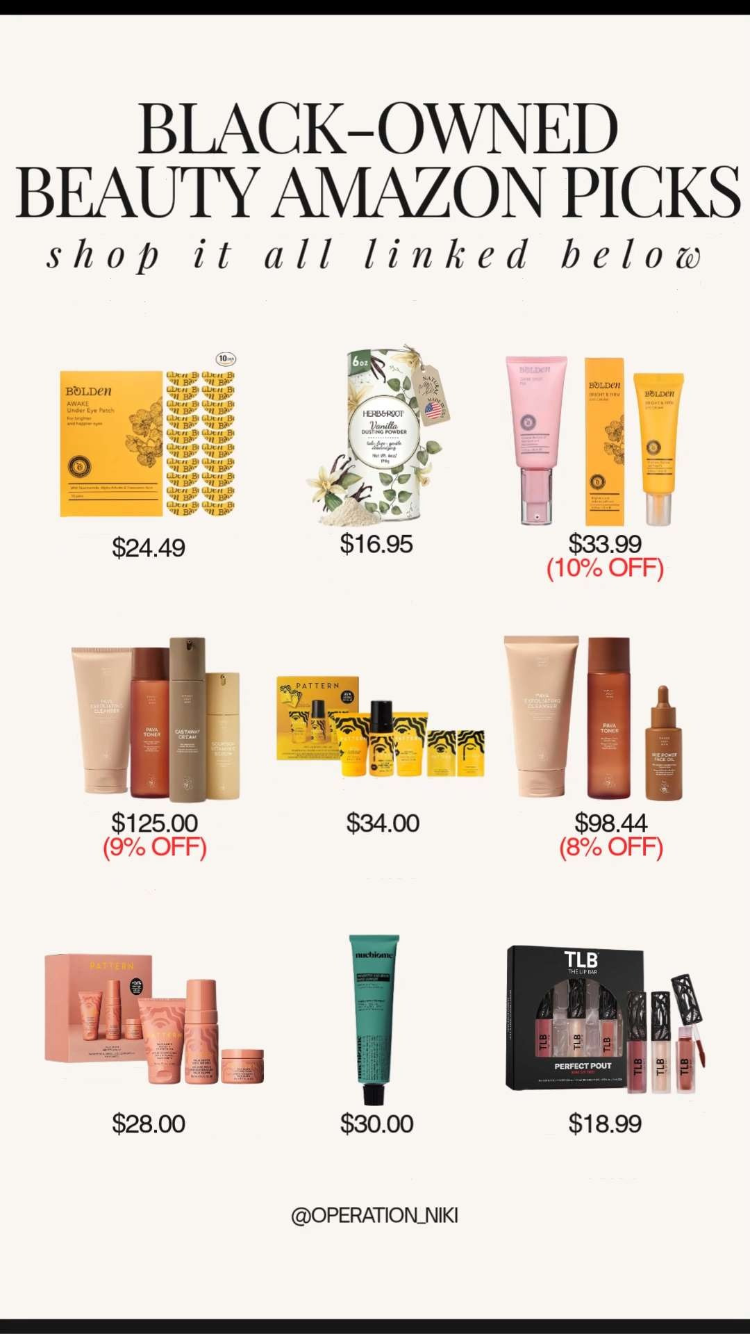 Amazon Prime Day is just around the corner, making it the perfect time to prep your shopping cart and stock up on self-care staples. Taking care of your skin and hair with intentional, high-quality products makes your daily routine feel so rewarding.



Shop these Black-owned beauty favorites linked below! 🛍️



Follow for more @OPERATION_NIKI on IG, TikTok, & Facebook

#AmazonFinds #PrimeDay #BlackOwnedBeauty #OperationNiki #AmazonBeauty #SelfCareRoutine #SkincareEssentials #HaircareFinds #AmazonDeals #WishlistPrep 

 #LTKmorningroutine #LTKselfcare #LTKBeauty