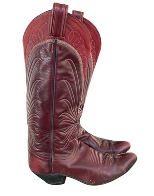 TONY LAMA BURGUNDY WINE BLACK LABEL VINTAGE WESTERN COWBOY RANCH RODEO BOOTS 7 | eBay US