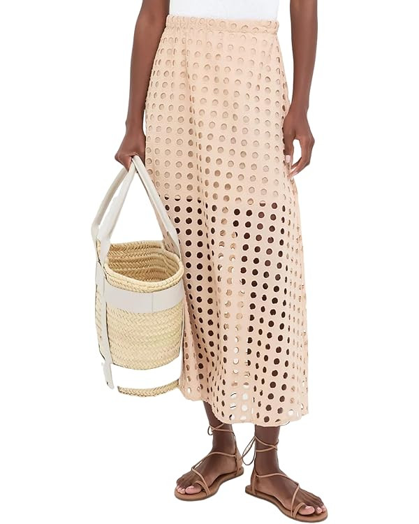 2026 Summer Casual Long Skirt for Women Cotton Eyelet Beach Maxi Skirt with Underneath | Amazon (US)