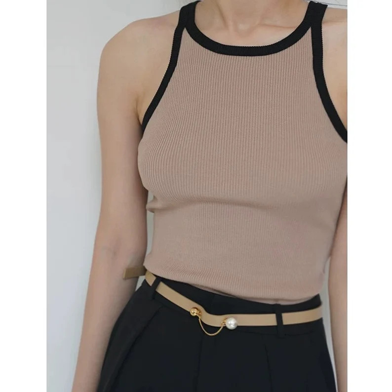 Minimalist Leather Belt With Pearl, Exquisite Belts in Beige or White - Etsy | Etsy (US)