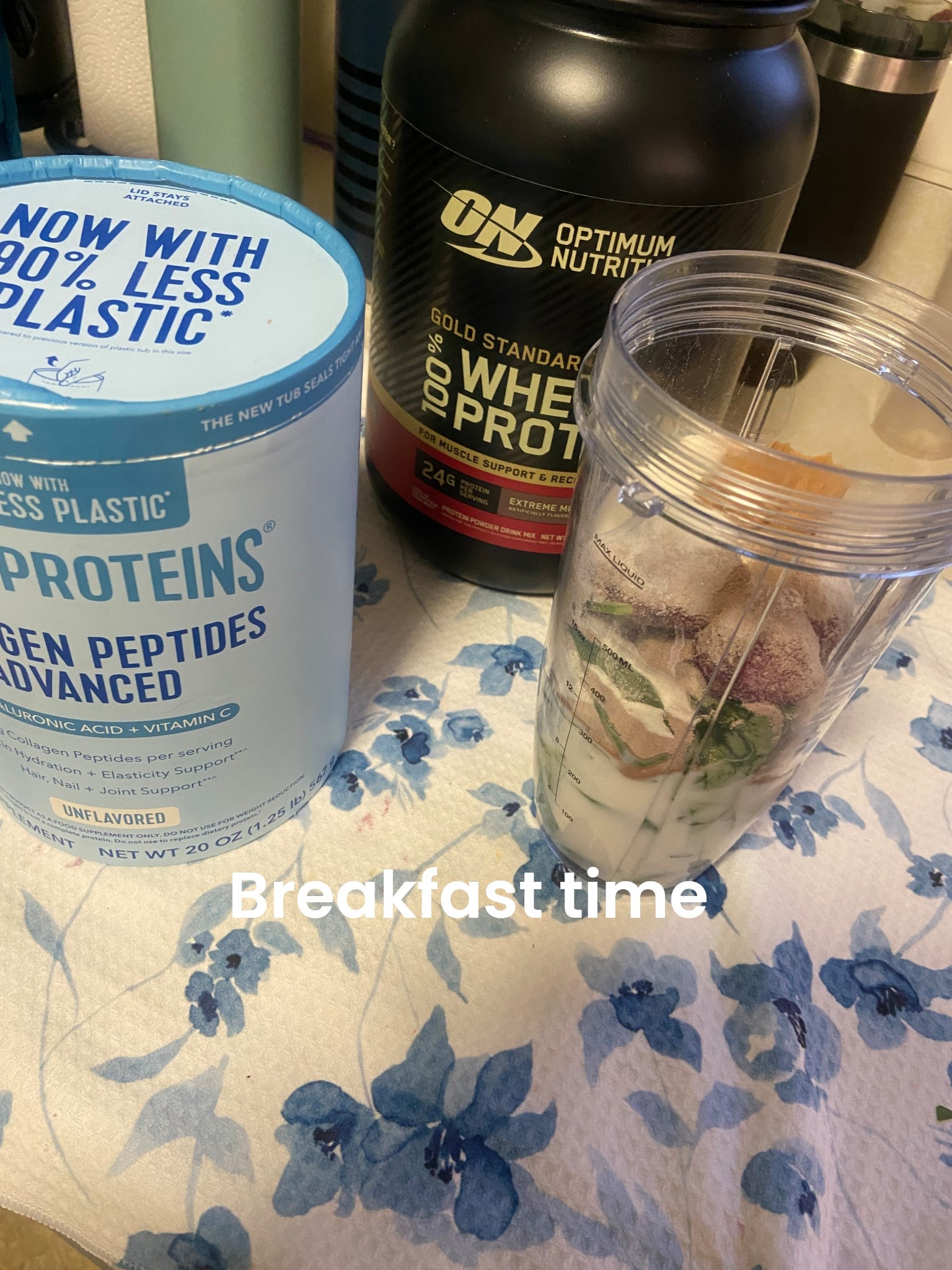 My typical breakfast during the week.  
1 cup almond milk
Handful of spinach
1 cup of frozen strawberries
1 scoop of protein powder
2 tablespoons of collagen
1 small tablespoon of peanut butter 

#smoothie #blender #breakfastrecipe #recipeideas #recipe #LTKSaleAlert 


#LTKFindsUnder100 #LTKKids #LTKFamily