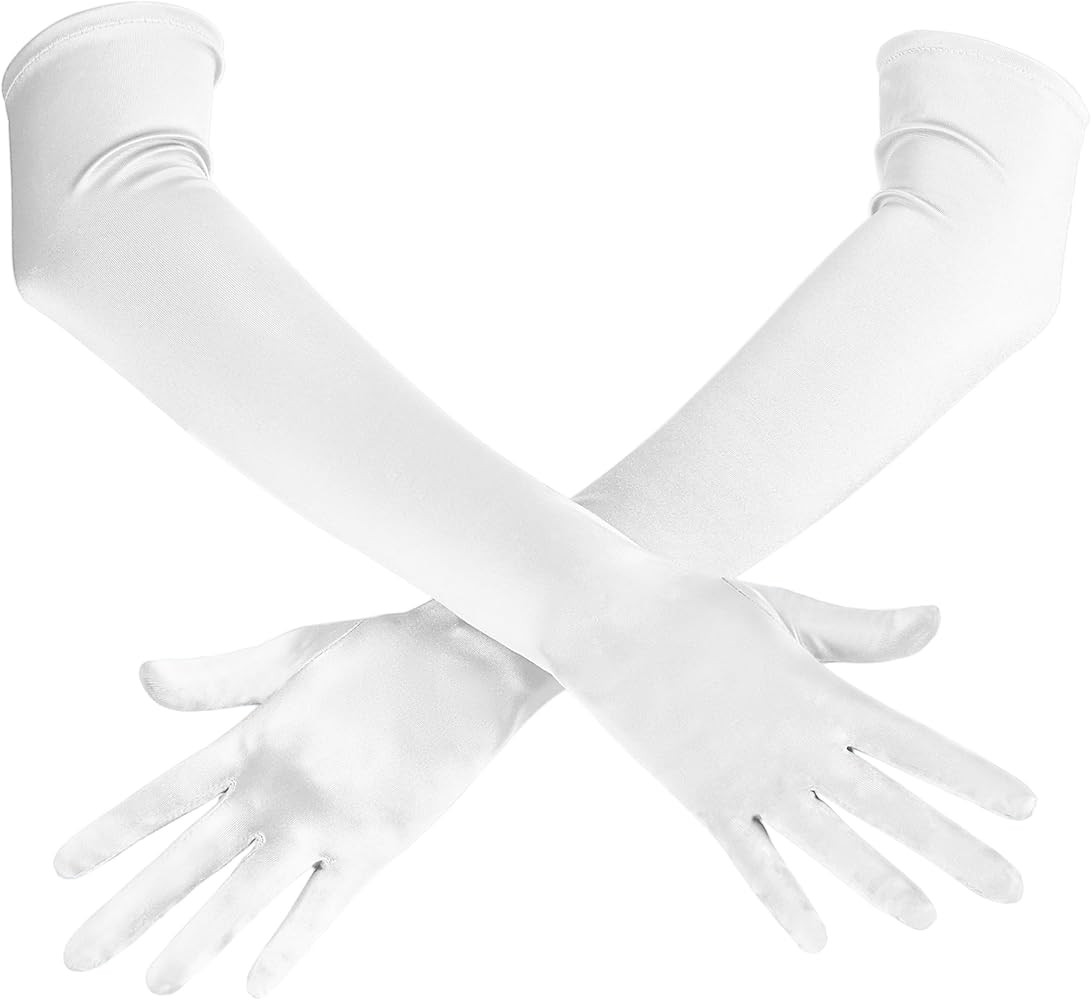 Spooktacular Creations Long Opera Party Gloves 20s Satin Dress Gloves Elbow Length, Silk Gloves W... | Amazon (US)