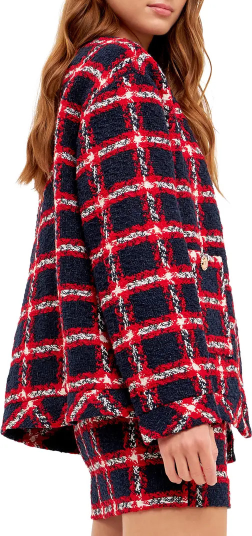 English Factory Plaid Bouclé Tweed Jacket | Nordstrom | Nordstrom