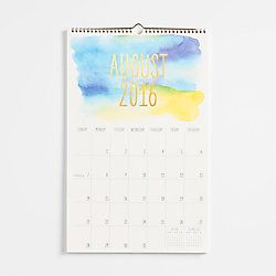 Paper Source Watercolor Foil Calendar 2016-2017 - 17 Months | Paper Source