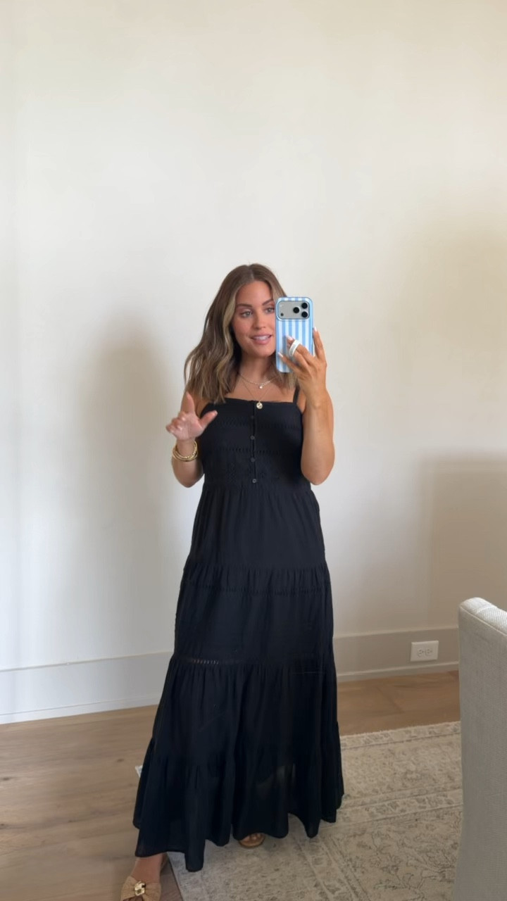 Wearing an xs in this classic black maxi dress☀️ Target has so many cute finds right now! Also linking my sandals, run true to size! Currently 16 weeks pregnant for reference! 

#LTKSeasonal #LTKootd #LTKmomlife