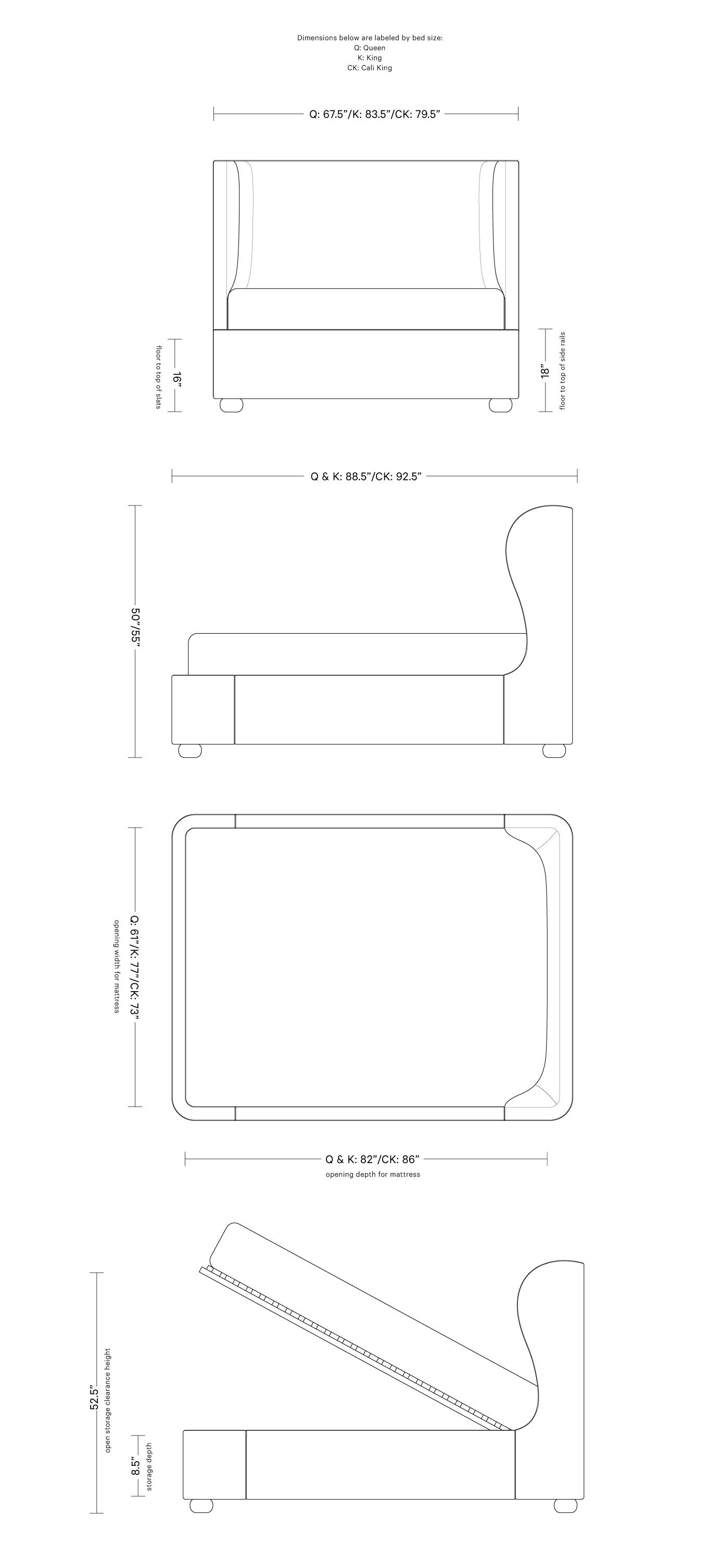 Maxwell Upholstered Bed with Storage Option | Interior Define