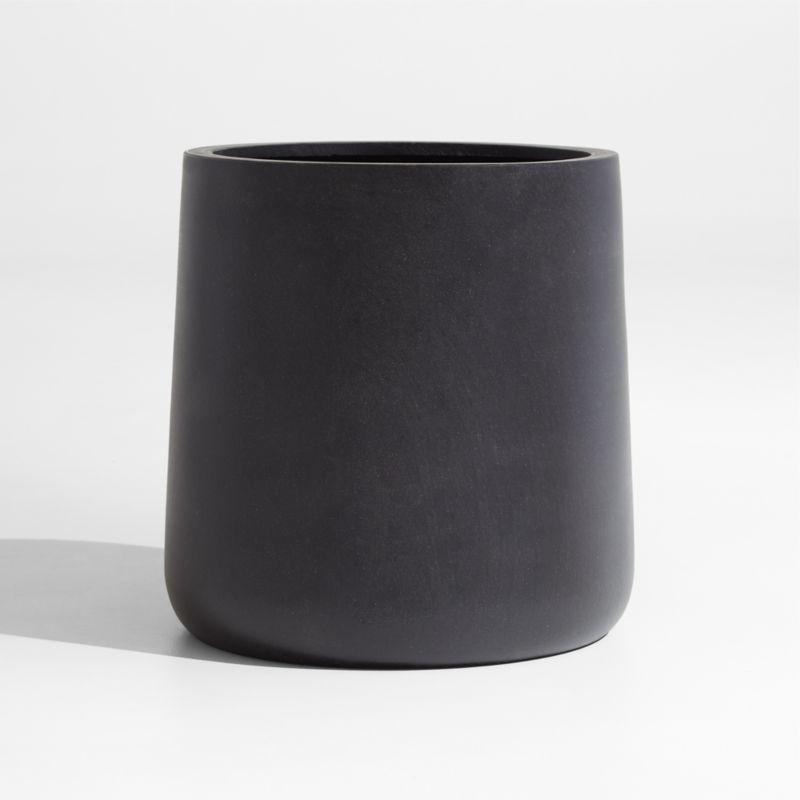 Saabira Charcoal 15.5" Tall Indoor/Outdoor Planter + Reviews | Crate & Barrel | Crate & Barrel
