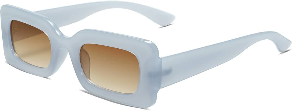 SOJOS Retro 90s Nude Rectangle Sunglasses Womens Mens Trendy Chunky Glasses | Amazon (US)