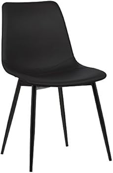 Armen Living Monte Dining Chair in Black Faux Leather and Black Powder Coat Finish | Amazon (US)
