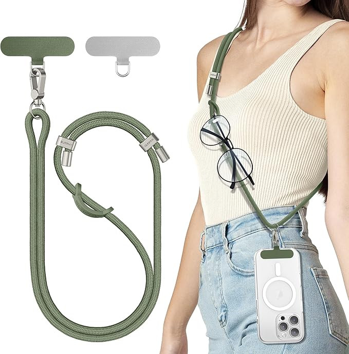 SURPHY Phone Lanyard, Adjustable Phone Strap Crossbody with 2 Pack Cell Phone Tether Tab, Premium... | Amazon (US)