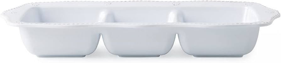 Juliska Berry & Thread Melamine 3-Section Server - Whitewash - Unbreakable, Decorative Embossed S... | Amazon (US)